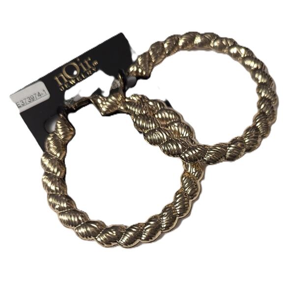 nOir Jewelry Jewelry - nOir Gold Tone Classic Twist Hoop Earrings
